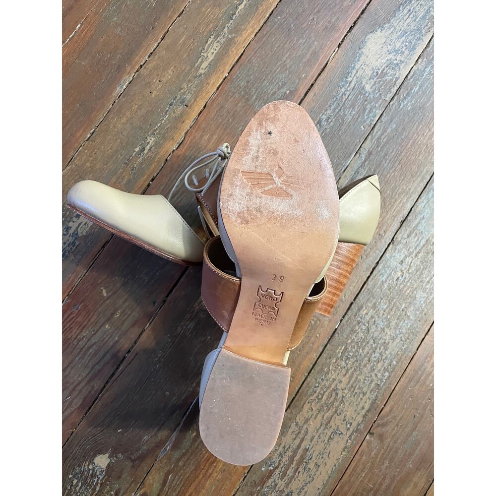 Fortress of Inca Ellie Leather Block Heel Lace Up Shoes Women 39 US 8.5 9 - Picture 10 of 13